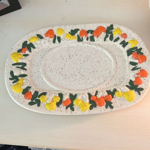 Arnels Mushrooms Antique 2pc Gravy Boat Raised Design Handpainted Made in USA - Picture 7 of 14